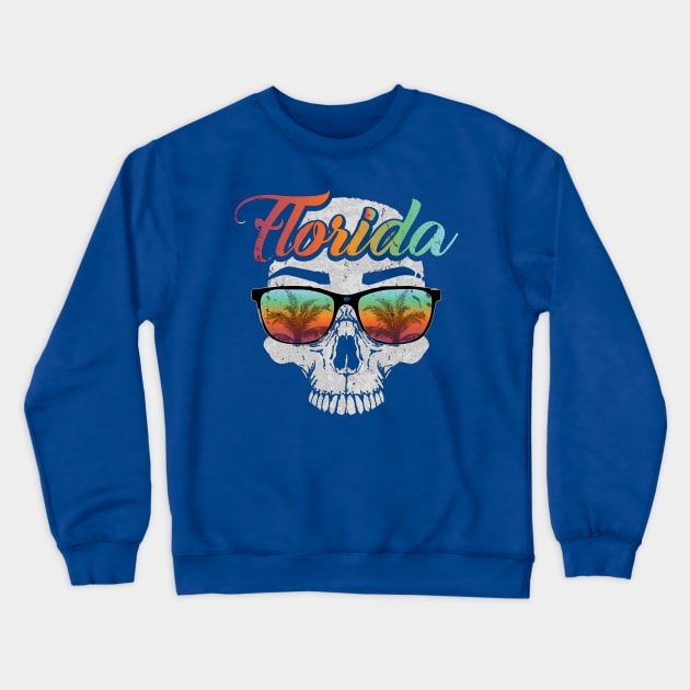 Florida Skull w/ Shades Crewneck Sweatshirt by crazytz